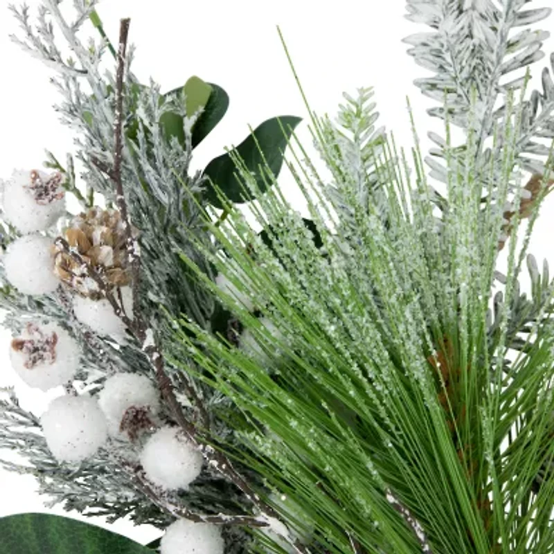 Northlight Real Touch™️ Winter Greenery With Pinecones - 18in - Unlit Wreath
