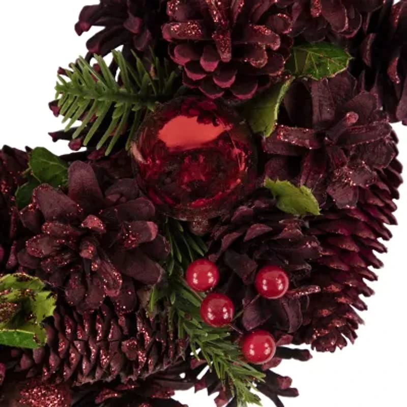 Northlight 14" Pinecone Berry And Ornament Wreath