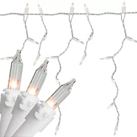 Northlight 300 Clear Mini - 13.5 Ft White Wire Outdoor Icicle Lights