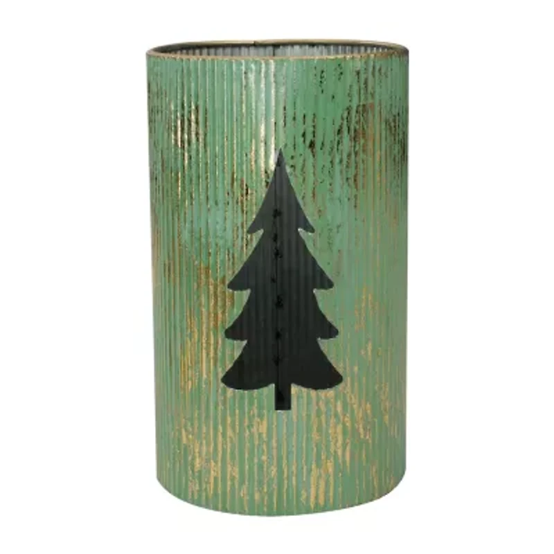 Northlight 12" Set Of 2 Rustin Christmas Tree Decorative Lantern