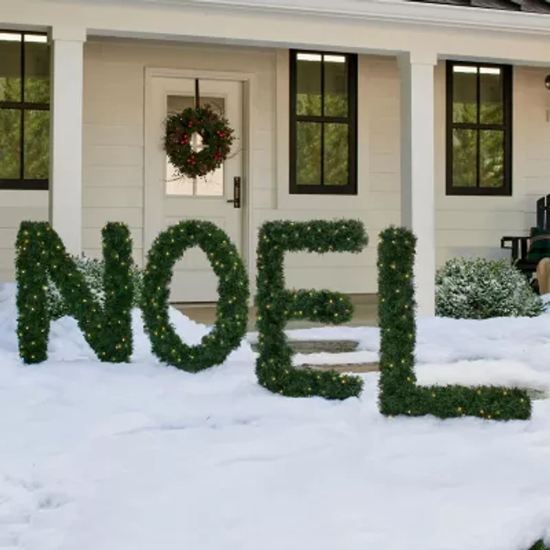 Northlight Pre-Lit Noel Artificial Pine Yard - 5.5ft Christmas Yard Art