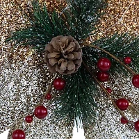 Northlight 23in Led Lighted Champagne Gold Ombre Mesh Bow Christmas Window Decor