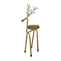 Northlight 13.25in Large Bronze Reindeer Pillar Candle Holder