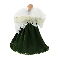 Northlight Angel With Lighted Wings - 14in - Green And Gold Christmas Tree Topper