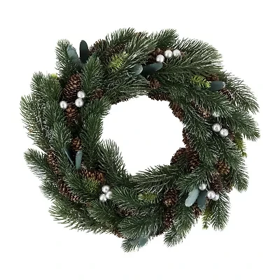 Northlight Green Pine Pinecone With Berries 14in Unlit Wreath