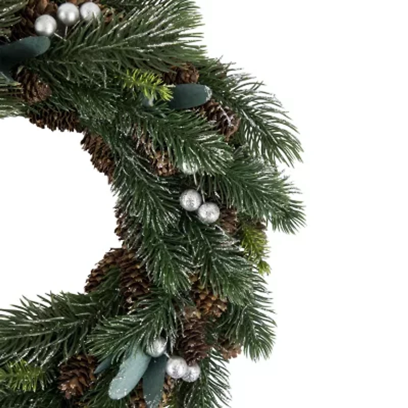 Northlight 14" Pine Pinecone With Berries Artificial Wreath