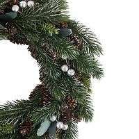 Northlight 14" Pine Pinecone With Berries Artificial Wreath