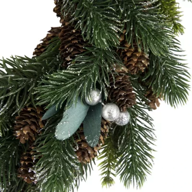Northlight Green Pine Pinecone With Berries 14in Unlit Wreath