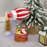 Northlight Musical And Animated Blimp And Santa - 8.5in - Red And White Plays Music Christmas Tabletop Decor