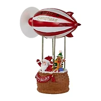 Northlight Musical And Animated Blimp And Santa - 8.5in - Red And White Plays Music Christmas Tabletop Decor