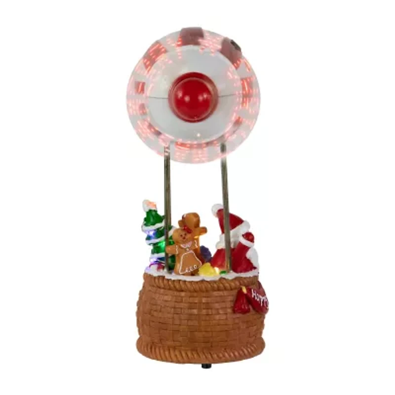 Northlight Musical And Animated Blimp And Santa - 8.5in - Red And White Plays Music Christmas Tabletop Decor