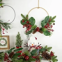Northlight Red And Green Foliage Pinecones And Berries Artificial 17in Unlit Wreath
