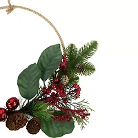 Northlight Red And Green Foliage Pinecones And Berries Artificial 17in Unlit Wreath