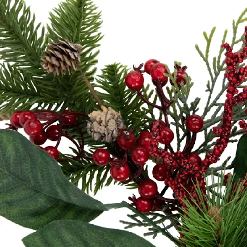 Northlight 17" Foliage Pinecones And Berries Artificial Wreath