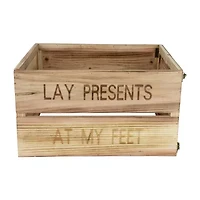 Northlight 18in Wood Crate Inlay Presents At My Feetin Christmas Tree Collar