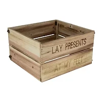 Northlight 18in Wood Crate Inlay Presents At My Feetin Christmas Tree Collar