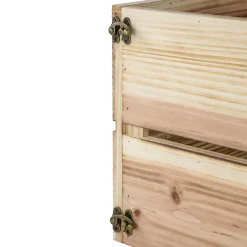 Northlight 18in Wood Crate Inlay Presents At My Feetin Christmas Tree Collar