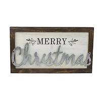 Northlight 18in Merry Framed Wood And Metal Wood Wall Art