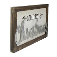 Northlight 18in Merry Framed Wood And Metal Wood Wall Art