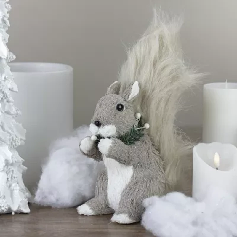 Northlight 12" Standing Squirrel With Neck Wreath Christmas Figurine