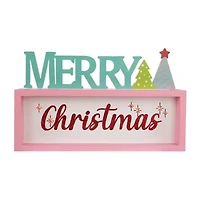 Northlight Lighted "Merry" Shadow Box - 10in - Multicolor Flameless Candle