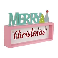 Northlight Lighted "Merry" Shadow Box - 10in - Multicolor Flameless Candle