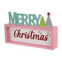 Northlight Lighted "Merry" Shadow Box - 10in - Multicolor Flameless Candle