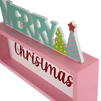 Northlight Lighted "Merry" Shadow Box - 10in - Multicolor Flameless Candle