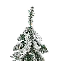 Northlight Pre-Lit Pencil Flocked Alpine - 6ft - Clear Lights 6 Foot Flocked Pine Christmas Tree