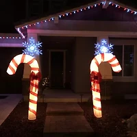 Northlight Pre-Lit Glitter Candy Cane - 72in - White Lights Christmas Yard Art