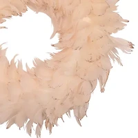 Northlight 15" Glittered Feathers Wreath