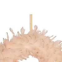 Northlight Glittered Feathers - 14.5in - Unlit - Peach Wreath