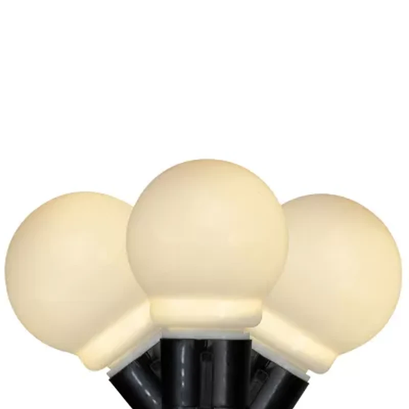Kurt Adler 10 Warm White Glass Led - 15 Ft Black Wire String Lights