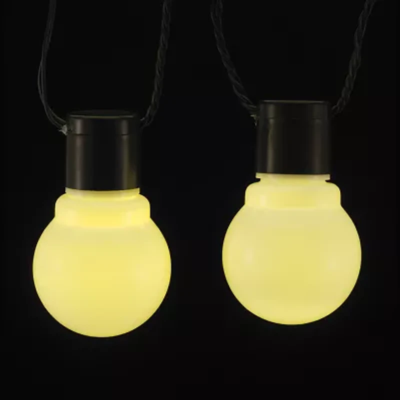 Kurt Adler 10 Warm White Glass Led - 15 Ft Black Wire String Lights