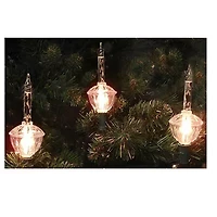 Northlight 7-Count Clear Silver Glitter Retro Bubble 6ft Green Wire String Lights