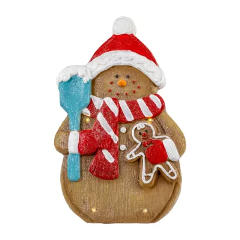 Northlight Led Lighted Gingerbread Snowman With Cookie - 15.75in Christmas Figurine