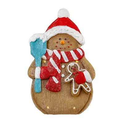 Northlight Led Lighted Gingerbread Snowman With Cookie - 15.75in Christmas Figurine