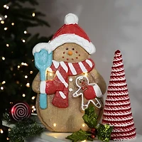 Northlight Led Lighted Gingerbread Snowman With Cookie - 15.75in Christmas Figurine