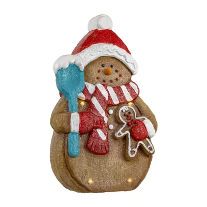 Northlight Led Lighted Gingerbread Snowman With Cookie - 15.75in Christmas Figurine