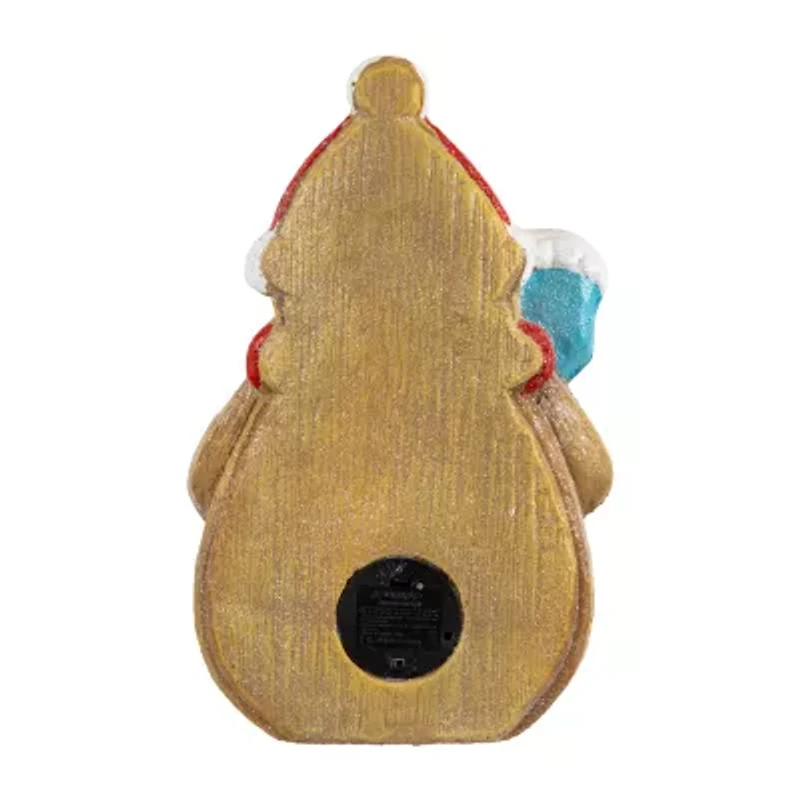 Northlight Led Lighted Gingerbread Snowman With Cookie - 15.75in Christmas Figurine