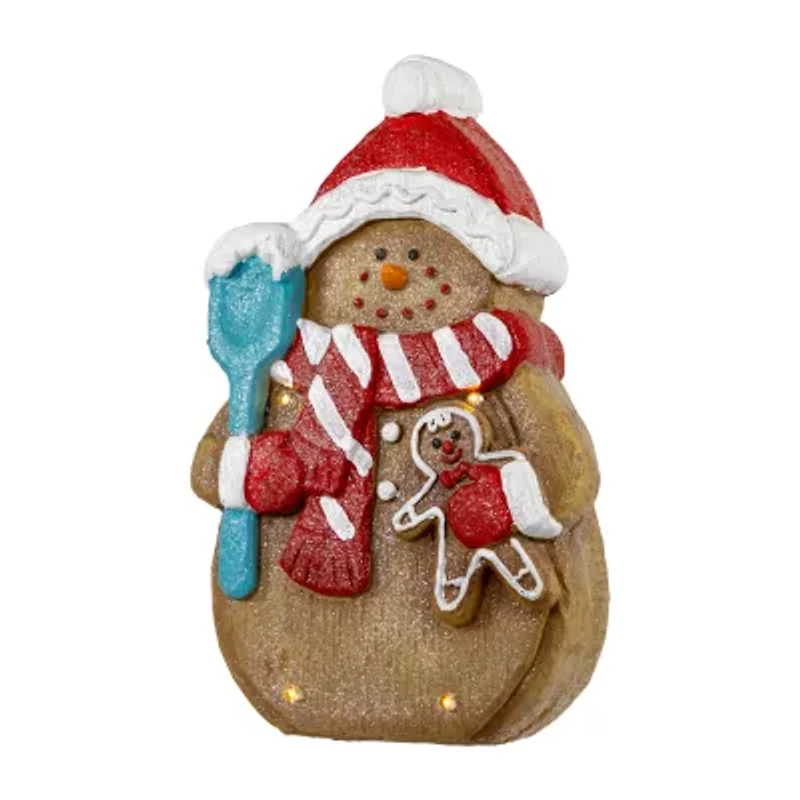 Northlight Led Lighted Gingerbread Snowman With Cookie - 15.75in Christmas Figurine