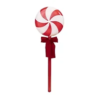 Northlight Peppermint Lollipops Pathway Markers - Clear Lights - 4.5ft White Wire - 3ct Christmas Yard Art