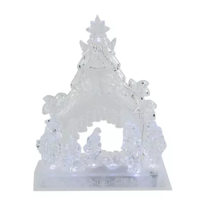 Northlight Led Lighted In Stable Acrylic - 10.75in Lighted Nativity Set