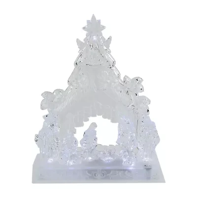 Northlight Led Lighted In Stable Acrylic - 10.75in Lighted Nativity Set