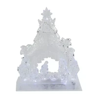 Northlight Led Lighted In Stable Acrylic - 10.75in Lighted Nativity Set