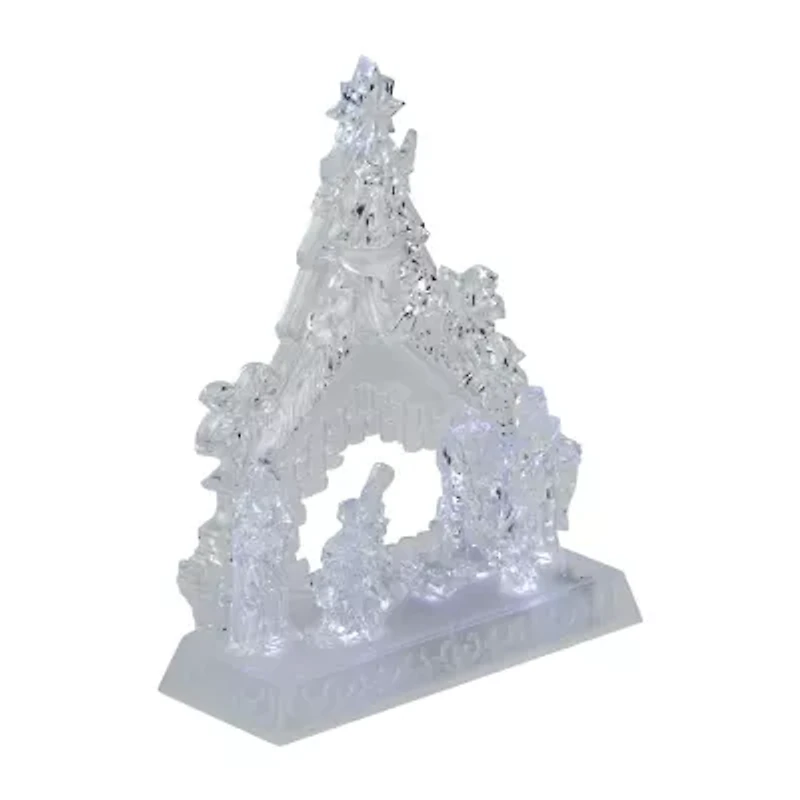 Northlight Led Lighted In Stable Acrylic - 10.75in Lighted Nativity Set