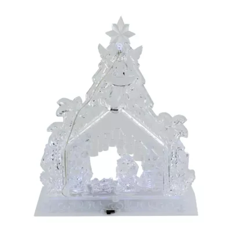 Northlight Led Lighted In Stable Acrylic - 10.75in Lighted Nativity Set