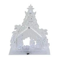 Northlight Led Lighted In Stable Acrylic - 10.75in Lighted Nativity Set