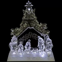 Northlight Led Lighted In Stable Acrylic - 10.75in Lighted Nativity Set