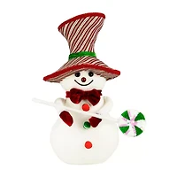 Northlight Snowman With Sequin Lollipop And Striped Hat - 15in Christmas Tabletop Decor